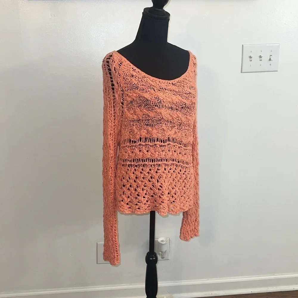 Free People Crashing Waves Cotton Pullover, sz Medium